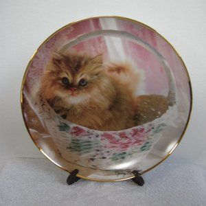 Franklin Mint Heirloom Cat Plate, "Bundle of Joy", limited edition, HT1278